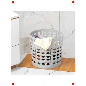 Katlanabilir Çamaşır Sepeti, Orta Boy, 15L, Gri