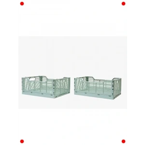 Katlanabilir Çok Amaçlı Saklama Kutusu - 2 Adet Açık Yeşil