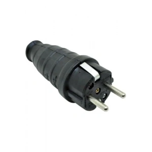Kauçuk Topraklı Erkek Fiş, 16A, Siyah 220V