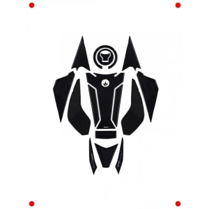 Kaydırmaz Motosiklet Tank Pad 17 Parça - Karbon Görünüm