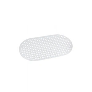 Kaydırmaz Vantuzlu Oval Paspas, 66,5 x 36,5 cm, Beyaz Desenli