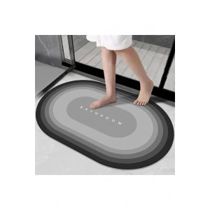Kaymaz Tabanlı Su Eci Banyo Paspası - 40cm - 120cm Yuvarlak