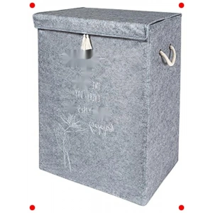 Keçe Kapaklı Çok Amaçlı Saklama Sepeti - Bej