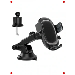Kelepçeli Araç İçi Telefon Tutucu Seti (Siyah)