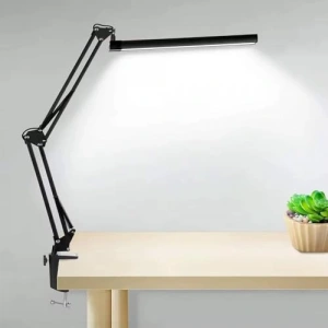 Kelepçeli LED Masa Lambası, Ayarlanabilir Kol ve Göz Yormayan Işık