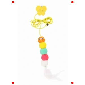 Kendinden Yapışkanlı Peluş Fareli Kedi Oltası Oyuncağı