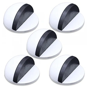 Kendinden Yapışkanlı Yarımay Kapı Stoperi, 5 Adet, Beyaz Renk