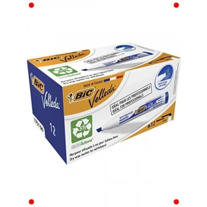 Kesik Uçlu Beyaz Tahta Kalemi Mavi 12li - Kuru Silinebilir