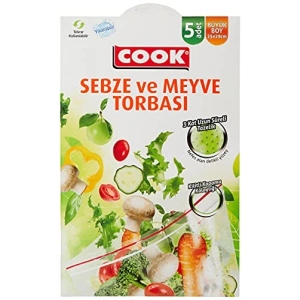 Kilitli Sebze Meyve Torbası, 25x29 cm, 5 Adet/Kutu, Pratik Kullanım