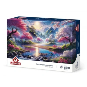 Kiraz Çiçeği Vadisi Temalı 1500 Parça Puzzle, Doğa Manzarası