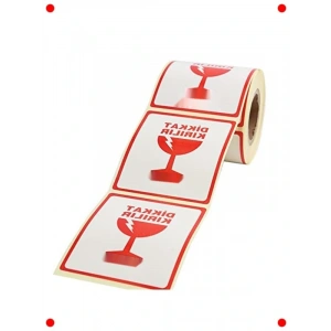 Kırılır Etiketi - Koli Uyarı Çıkartması (250 Adet)