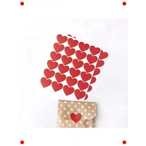 Kırmızı Kalp Etiketleri, 3.2 cm, 2 Sayfa