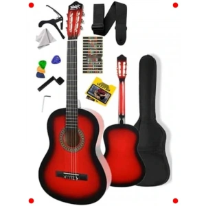 Kırmızı Klasik Gitar Seti 4/4 - Ayarlanabilir Sap