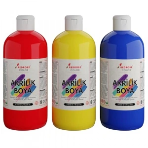 Kırmızı, Mavi ve Sarı Renkli 3lü Akrilik Set, 3x500 gr