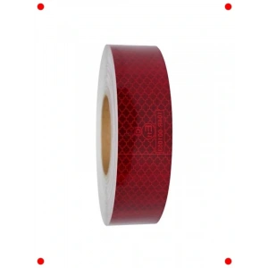 Kırmızı Reflektörlü Şerit İkaz Bandı -  Uyumlu 1mx5cm