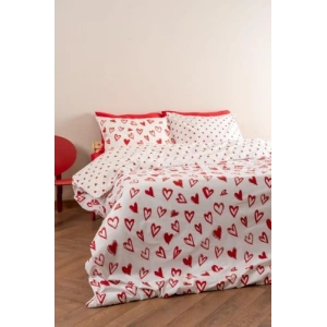 Kırmızı Renk Tek Kişilik Nevresim Seti