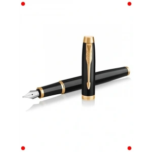 Klasik Dolma Kalem Orta Uç Siyah Altın Detay