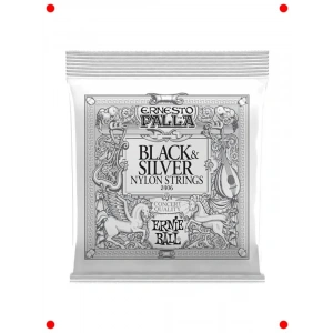 Klasik Gitar Telleri Naylon Siyah & Gümüş Set