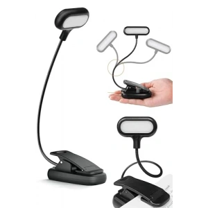Klipsli Led Kitap Okuma Lambası, Mandallı ve Pille Çalışıyor