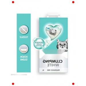 Kokusuz Beyaz Topaklanan Kedi Kumu 8L