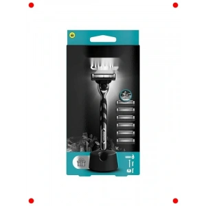 Kömürlü Tıraş Seti + 5 Yedek Bıçak + Stand Hediye