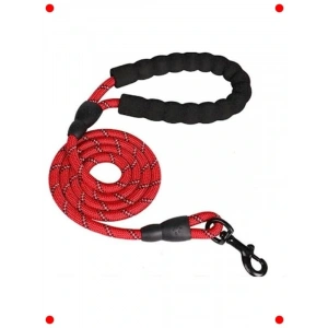 Köpek Gezdirme Kayışı ve Tasması, Kırmızı Reflektörlü 1.5m