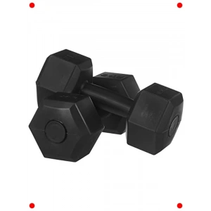 Köşeli Plastik Dambıl Seti - 2x2 KG Siyah