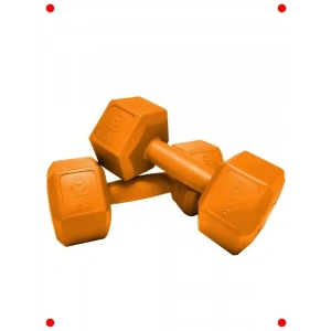 Köşeli Plastik Dambıl Seti - 2x2 KG Turuncu