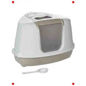 Köşeli ve Filtreli Kedi Tuvaleti - Gri
