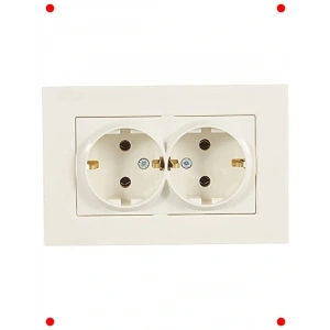 Krem Rengi İkili Topraklı Duvar Prizi