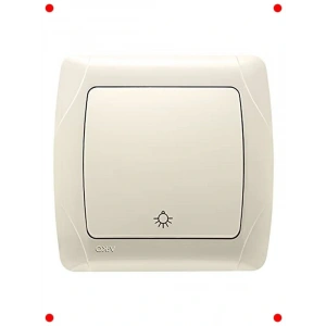 Krem Renk Tekli Işık Anahtarı