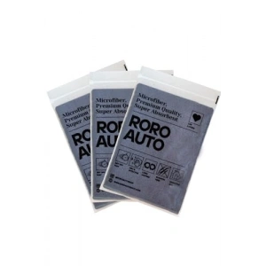 Krofon Mikrofiber Araç Kurulama Bezi Seti 40x40 cm - Gri Renk
