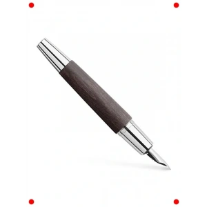 Krom ve Ahşap Tasarımlı Dolmakalem - Siyah M Uç