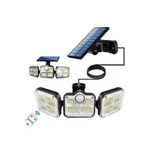 Kumandalı güneş enerjili hareket sensörlü bahçe lambası, 122 led