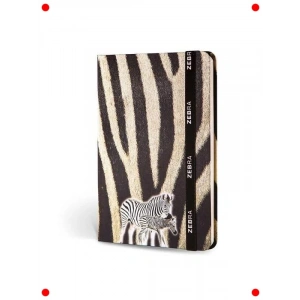 Kumaş Kapak Lastikli Çizgili Zebra Defter