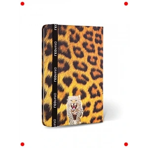 Kumaş Kapaklı Lastikli Leopar Defter