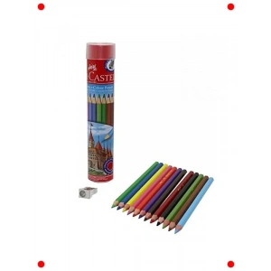 Kuru Boya Kalemi Seti - 12 Renk Metal Kutu