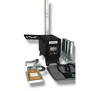 Kurutmalıklı Kuzineli Kamp Ve Çadır Sobası Katlanır Ayaklı Kamp Sobası Çantalı