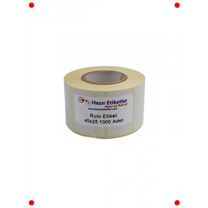Kuşe Baskısız Barkod Yazıcı Etiketi - 45x25mm (1000 Adet)