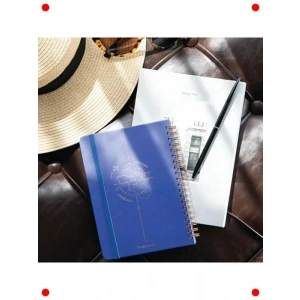 Lacivert Seyahat Defteri - Spiralli, Sert Kapak