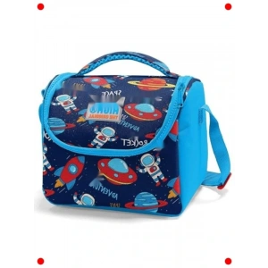 Lacivert Uzay Desenli Çocuk Beslenme Çantası