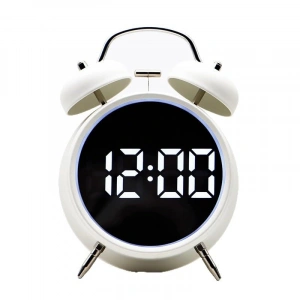 LED Ekranlı Analog Çalar Saat, Beyaz