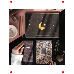 Leopar Desenli Süresiz Masaüstü Planlayıcı Seti (A4, 3lü)