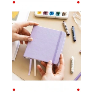 Lila Sert Kapak Eskiz Defteri - 12x12 cm
