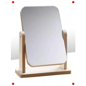 Lüks Ahşap Dönebilir Makyaj & Masa Aynası | Ayarlanabilir 18cm