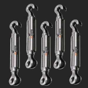 M6 Çelik Kanca, 5 Adet Paslanmaz Yük Halatı Gerdirme için