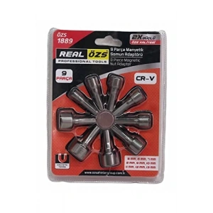 Manyetik Civata Somun Tutucu, 9 Parça Adaptör Seti