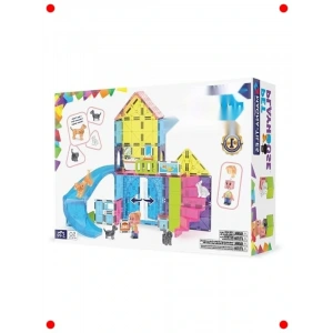 Manyetik Yapı Seti - Evcil Hvan Evi 50 Parça