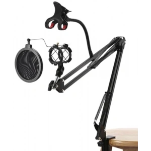 Masa Tipi Mikrofon Standı, Ayarlanabilir Açılı ve Kolay Kurulum