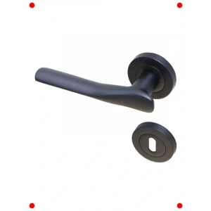 Mat Siyah Oda Kapı Kolu (Daire Rozetli)